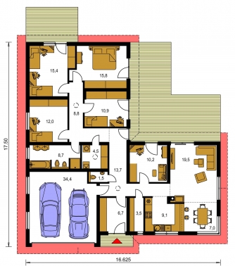 Floor plan of ground floor - BUNGALOW 159